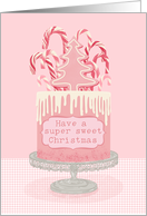 Sweet Christmas, Christmas Cake, Candy Canes, card
