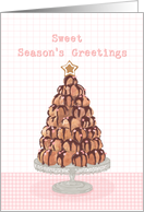 Sweet Season’s Greetings, Profiteroles Christmas Tree, Christmas, Food card