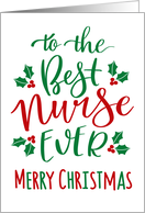 Best Nurse Ever, Merry Christmas card