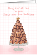 Congratulations, Christmas Eve Wedding, Profiteroles Christmas Tree, card