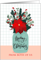 Merry Christmas, Mason Jar, Flowers, Poinsettia, Both of Us card