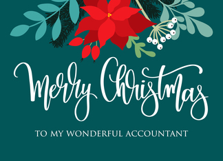 Accountant, Merry Christmas, Poinsettia, Rose Hip, Berries