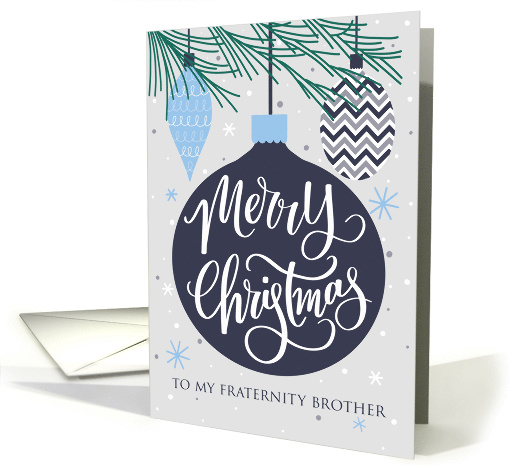 Fraternity Brother, Merry Christmas, Christmas Ornaments card