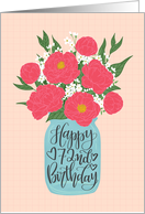72nd Birthday, Happy Birthday, Mason Jar, Flowers, Hand Lettering card