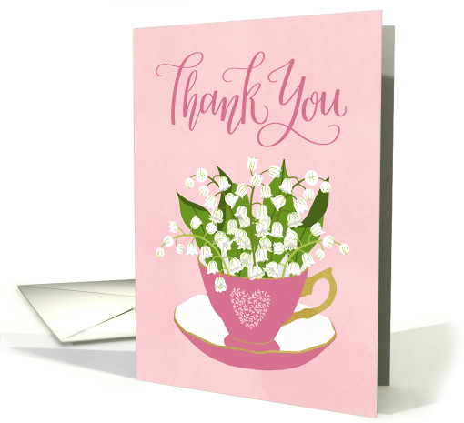 Thank You, Teacup, Lily of the Valley, Hand Lettering,... (1617744)