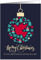 Merry Christmas Brother & Sister-In-Law Christmas Peace Dove Bauble card