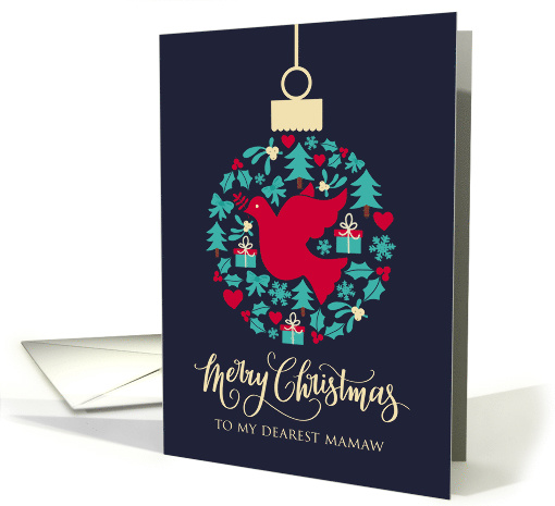 For Mamaw with Christmas Peace Dove Bauble Ornament card (1626992)