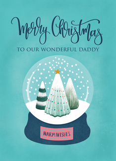 OUR Daddy Merry Christmas with Snow Globe of Trees