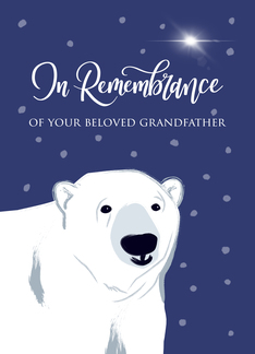 Christmas Remembrance of Grandfather Polar Bear looking up at a star