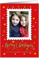 OUR Granddad Custom Photo Postage Stamp with Merry Christmas card
