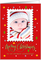 My Granddad Custom Photo Postage Stamp with Merry Christmas card