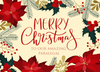 OUR Paralegal Merry Christmas with Poinsettia Holly and Berries
