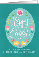 OUR Goddaughter and Her Family Easter Egg with Flowers and Chicks card
