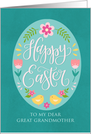 My Great Grandmother Easter Egg with Flowers Chicks and Hand Lettering card