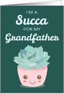 Valentines Day Im a Succa for My Grandfather Kawaii Succulent Plant card