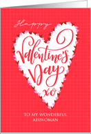 My Airwoman Happy Valentines Day with Big Heart and Hand Lettering card