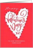 OUR Airwoman Happy Valentines Day with Big Heart and Hand Lettering card