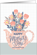 Happy Mothers Day Sons Mother in Law Teapot of Flowers card