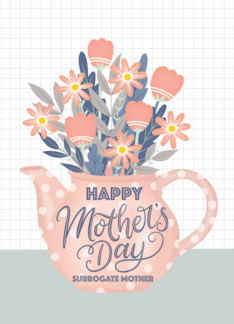 Happy Mothers Day Surrogate Mother Teapot of Flowers