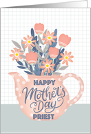 Happy Mothers Day Priest Teapot of Flowers and Hand Lettering card