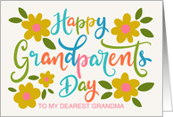 My Grandma Happy Grandparents Day with Flowers and Hand Lettering card