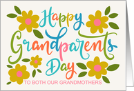 Both OUR Grandmothers Grandparents Day with Flowers and Hand Lettering card