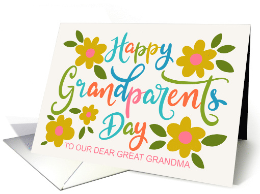 OUR Great Grandma Happy Grandparents Day with Flowers card (1693384)