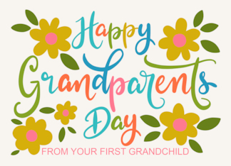 From Your First Grandchild Happy Grandparents Day with Flowers