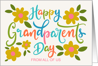 From All of Us Happy Grandparents Day with Flowers and Hand Lettering card