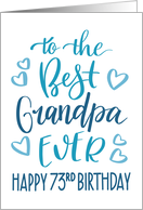 Best Grandpa Ever 73rd Birthday Typography in Blue Tones card