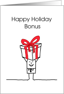 Christmas Business Employee Happy Holiday Bonus card
