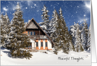 1st Christmas Alone Without Father Snowy Winter Peace Cottage card
