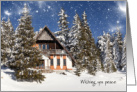 1st Christmas Alone Without Loved One Snowy Winter Peace Cottage card