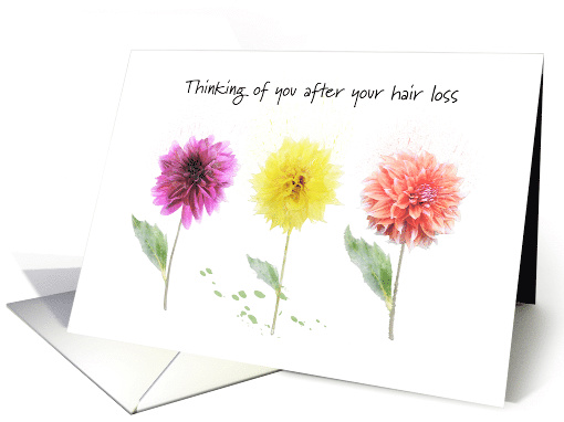 Thinking of You Cancer Hair Loss Colorful Flowers card (1506980)