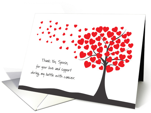 Thank You Spouse Cancer Battle Support Heart Tree card (1526992)