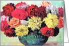 Colorful Roses in a Vase for Mother and Mother’s Day card