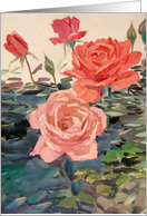 Roses for Valentine’s Day Painting card
