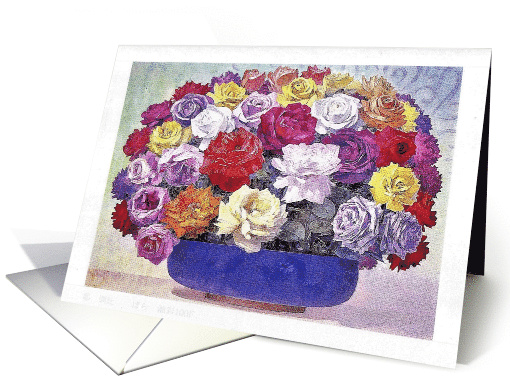 Roses in a Vase for Wedding Anniversary card (1461358)