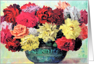 Colorful Roses in a Vase for Mother and Mother’s Day card