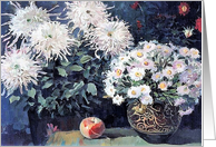 White Chrysanthemum Flowers for Birthday card