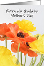 For Mother’s Day card with blooming Orange and Yellow Ranunculus card