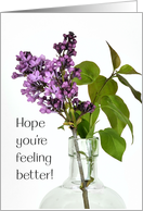 Get Well Cheerful Purple Lilac Floral Arrangement Blank card