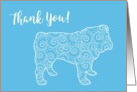 Thank You, Swirl Pattern Bulldog card