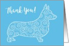 Thank You, Swirl Pattern Corgi card