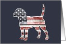 Patriotic Beagle Dog, Blank card