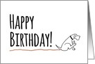 Happy Birthday from the Dog, Humorous Scooting Canine card