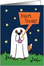 Halloween Saint Bernard Ghost Dog, Insert Treats card