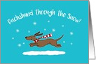 Dachshund Through the Snow Christmas card