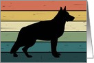 German Shepherd Dog on Retro Rainbow Background card