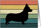 Corgi Dog on Retro Rainbow Background card